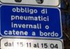 Obbligo di catene o pneumatici da neve
