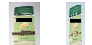 Fake Parmigiano Reggiano sui pannelli pubblicitari alla fiera Anuga di Colonia