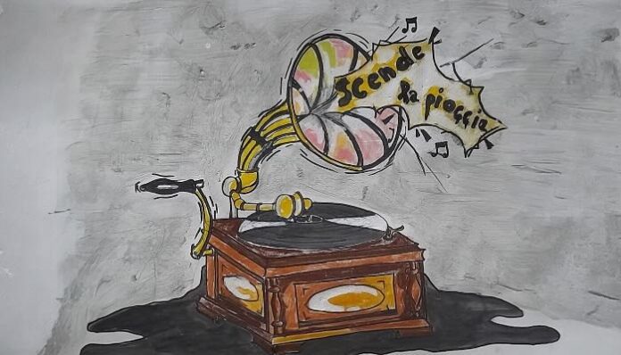 1 Grammofono scende la pioggia disco rotto