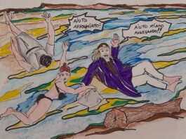 C’è così caldo che si …affoga!