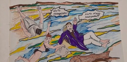C’è così caldo che si …affoga!